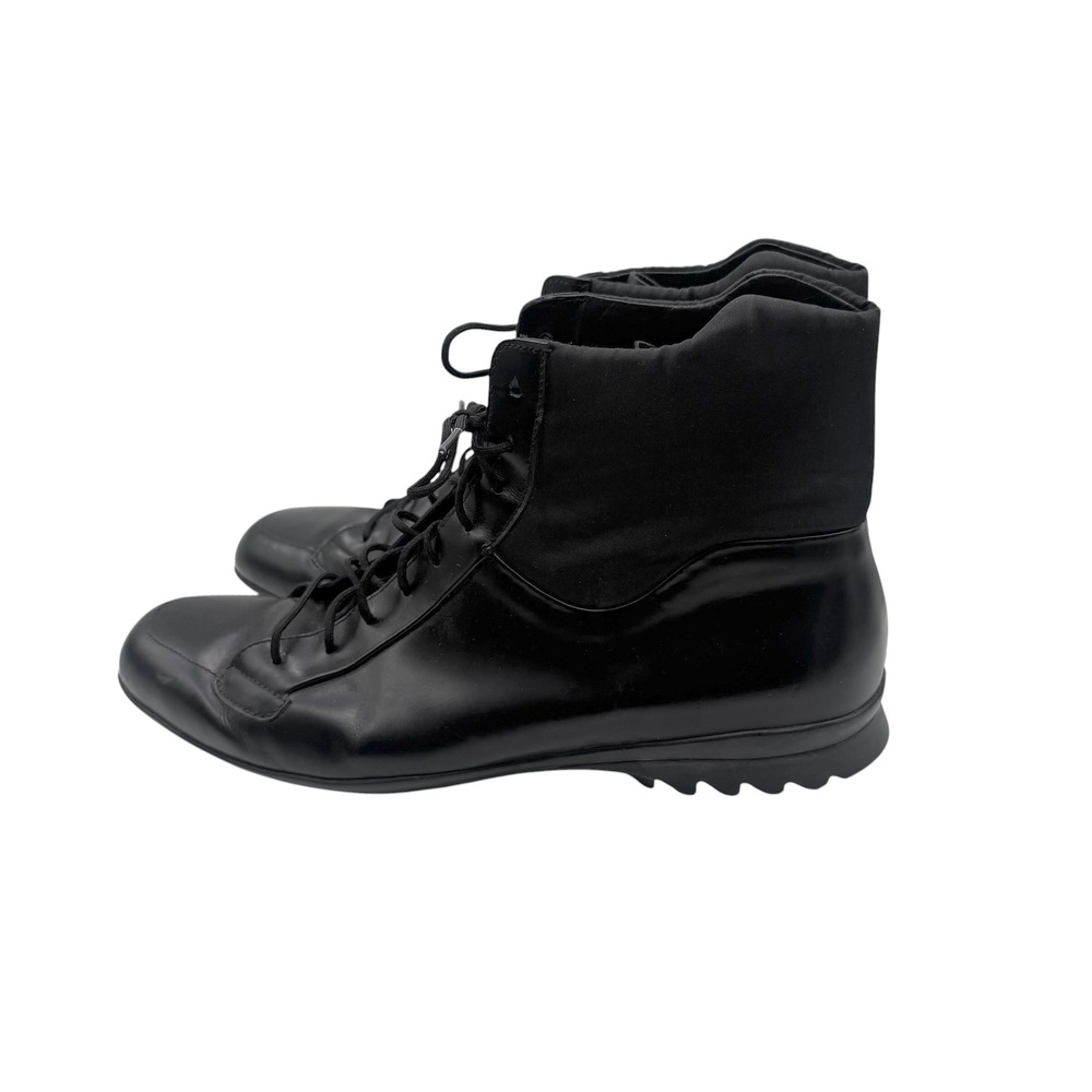 Prada Mens Black Leather High Top Boots 2T 1323 Size 9 - Picture 4 of 9